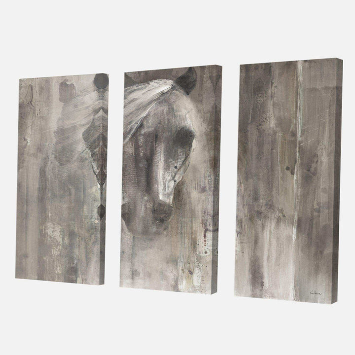 Farmhouse Horse Modern Farmhouse Canvas Artwork - 36x28 - 3 Panels