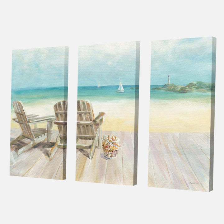 Seaside Morning no Window - Beach Multi-Panels Wall Art 3 Prints