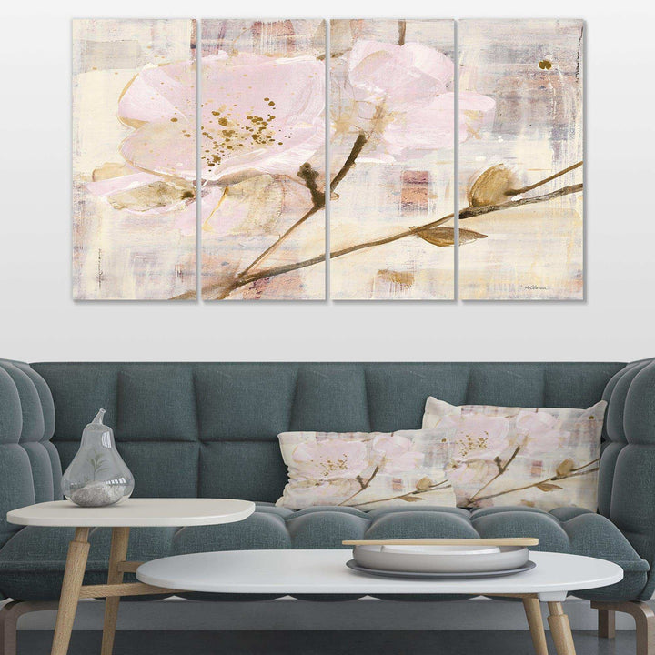 Elegance I Pink - Shabby Chic Multi-Panels Bedroom Wall Art