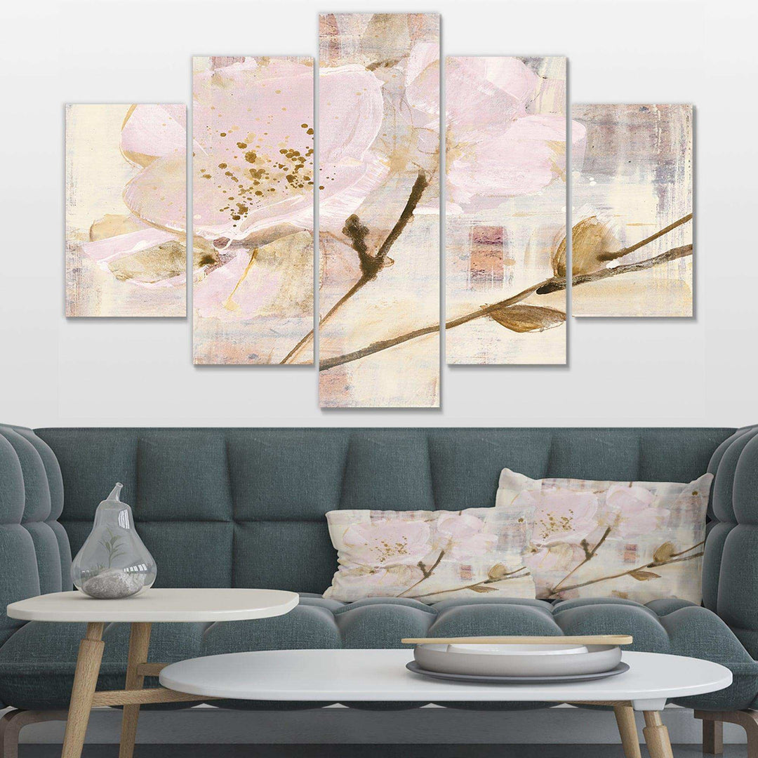 Elegance I Pink - Shabby Chic Multi-Panels Bedroom Wall Art