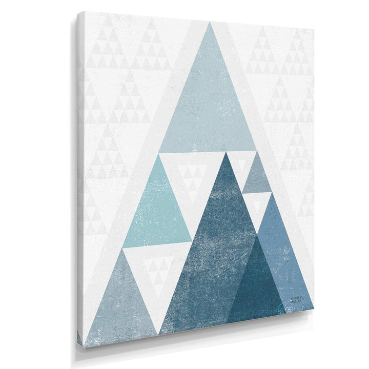 minimal Triangles III Blue - Mid-Century Modern Living Room Wall Decor