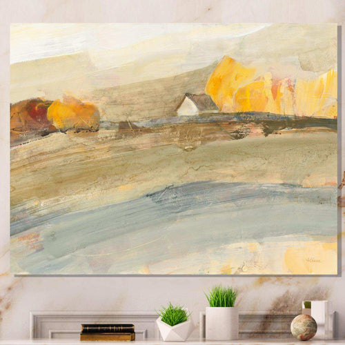 Orange Brown Farm House - Farmhouse Bedroom Wall Art