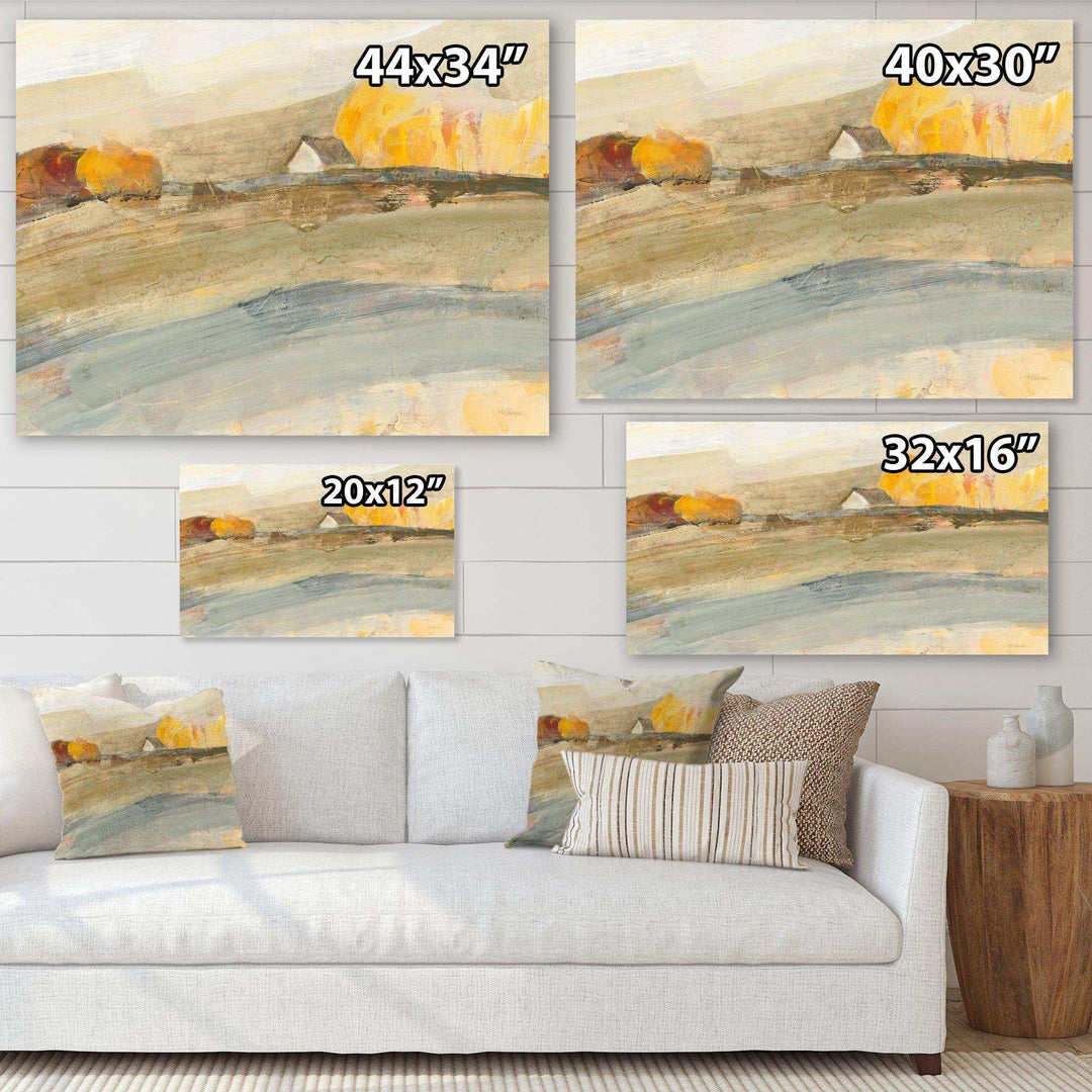 Orange Brown Farm House - Farmhouse Bedroom Wall Art