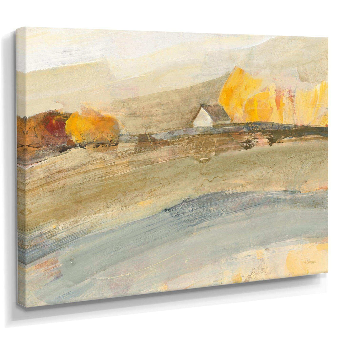 Orange Brown Farm House - Farmhouse Bedroom Wall Art