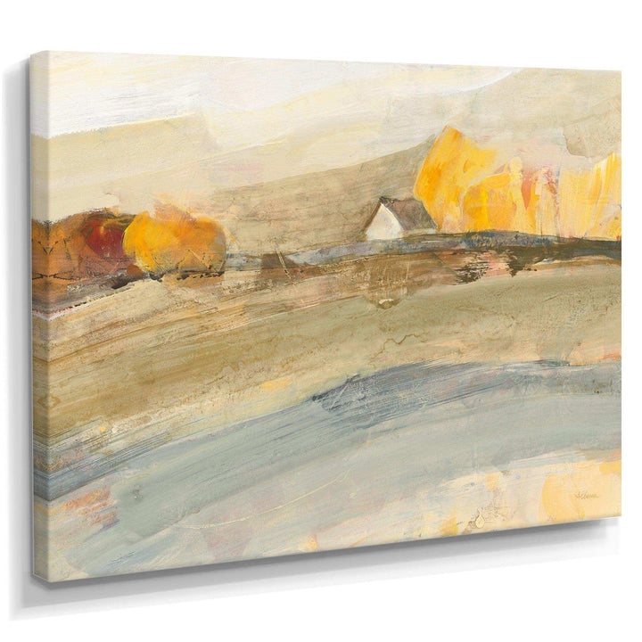 Orange Brown Farm House - Farmhouse Bedroom Wall Art