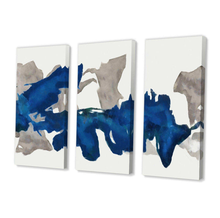 Gouache Sapphire on Gray - Modern Living Room Wall Decor