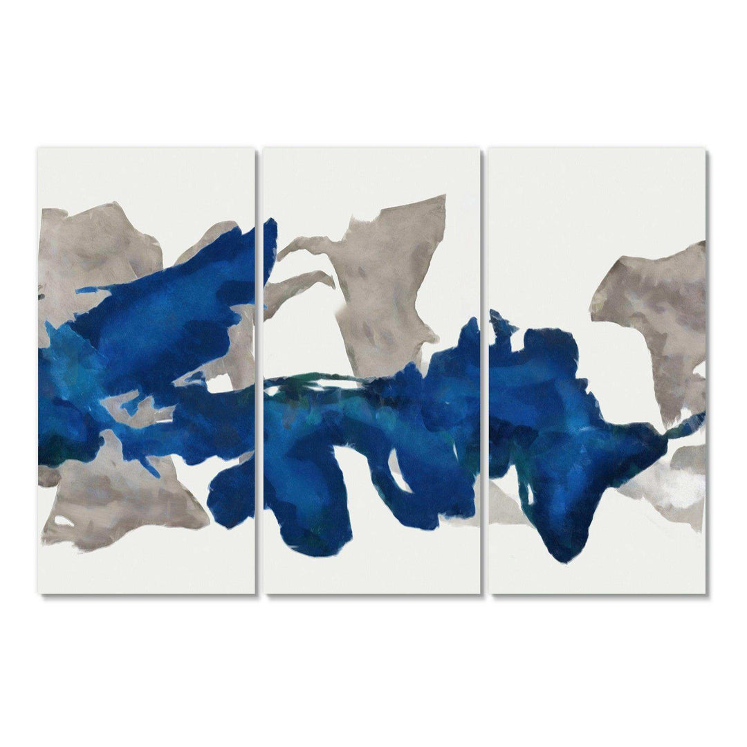 Gouache Sapphire on Gray - Modern Living Room Wall Decor