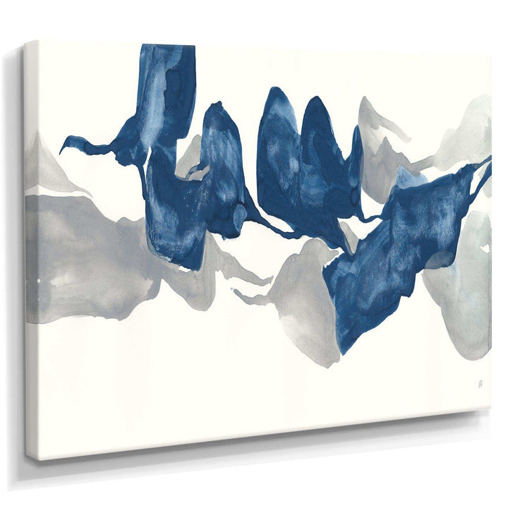 Gouache Sapphire on Gray - Modern Living Room Wall Decor