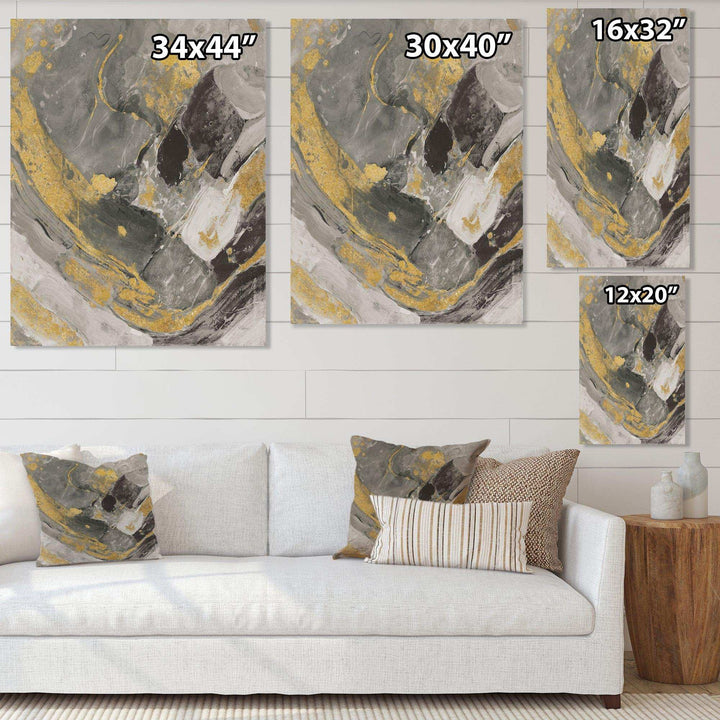 Marble Gold and Black II - Modern Living Room Wall Decor