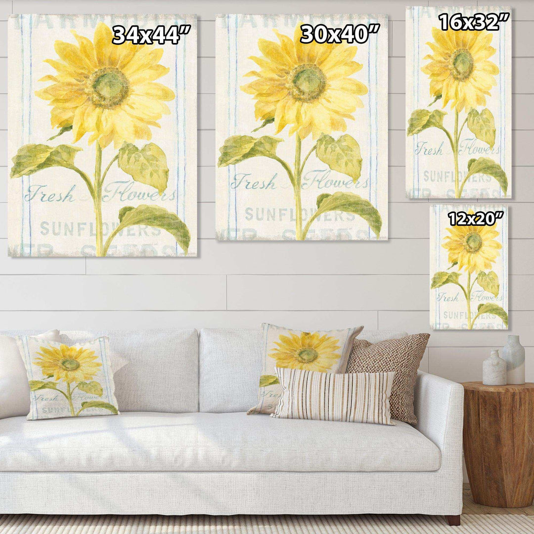 Floursack Florals II - Farmhouse Bedroom Wall Art