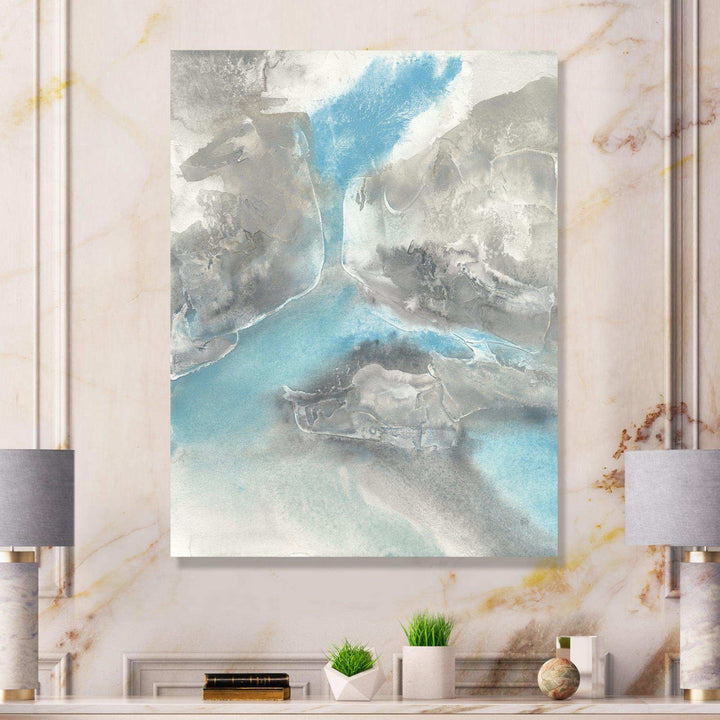Watercolor Minimal Blue Tones II - Mid-Century Modern Living Room Wall Decor
