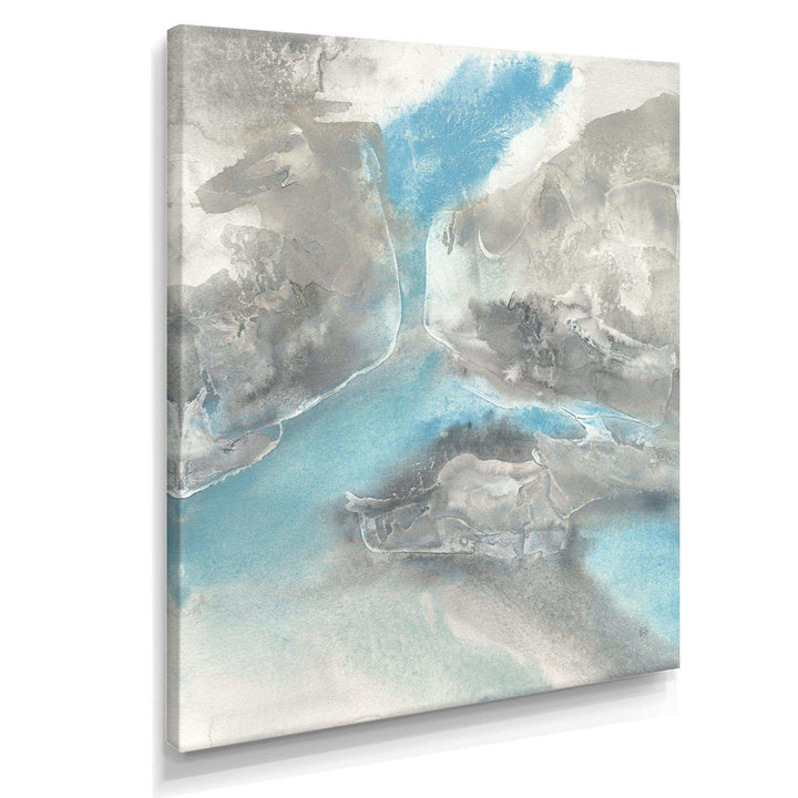 Watercolor Minimal Blue Tones II - Mid-Century Modern Living Room Wall Decor