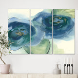 Blue Floral Poppies III Cottage Gallery-wrapped Canvas - 36x28 - 3 Panels