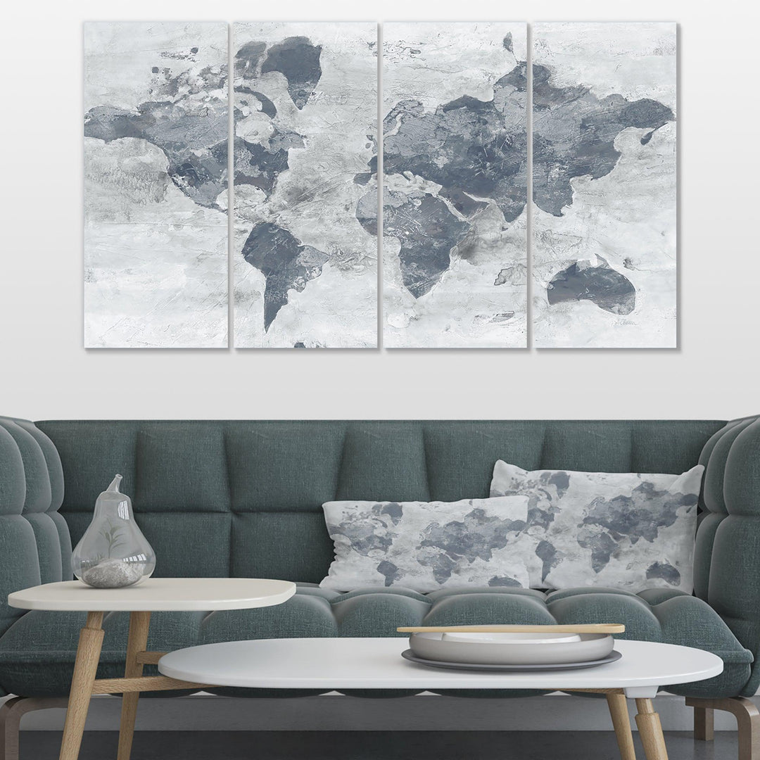 Golden Grey World Neutral - Traditional Multi-Panels Wall Art Print