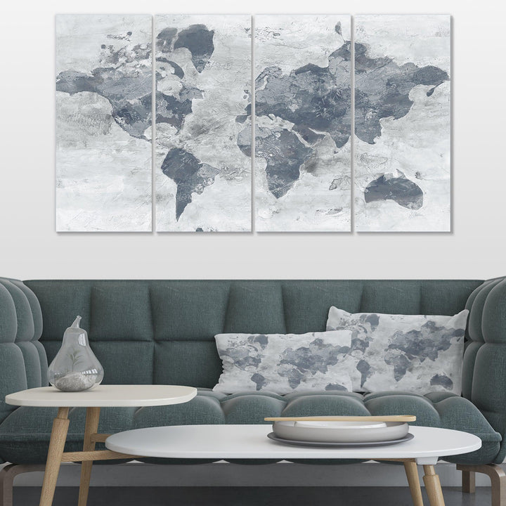 Golden Grey World Neutral - Traditional Multi-Panels Wall Art Print