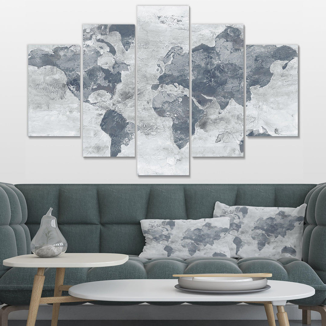 Golden Grey World Neutral - Traditional Multi-Panels Wall Art Print