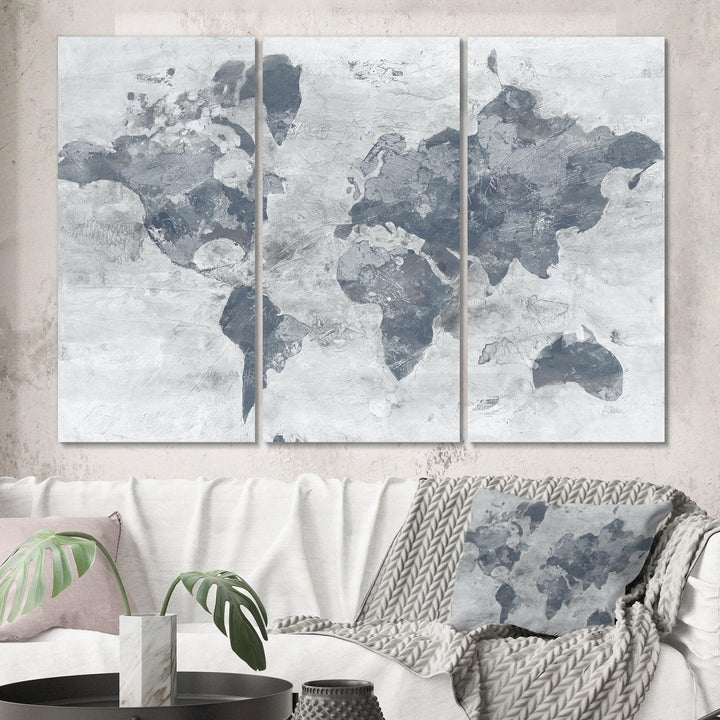 Golden Grey World Neutral - Traditional Multi-Panels Wall Art Print