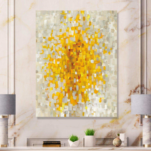 Glam Yellow Explosion Blocks - Modern Living Room Wall Decor