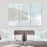 Grey and White Collage I Modern Premium Canvas Wall Art - 36x28 - 3 Panels