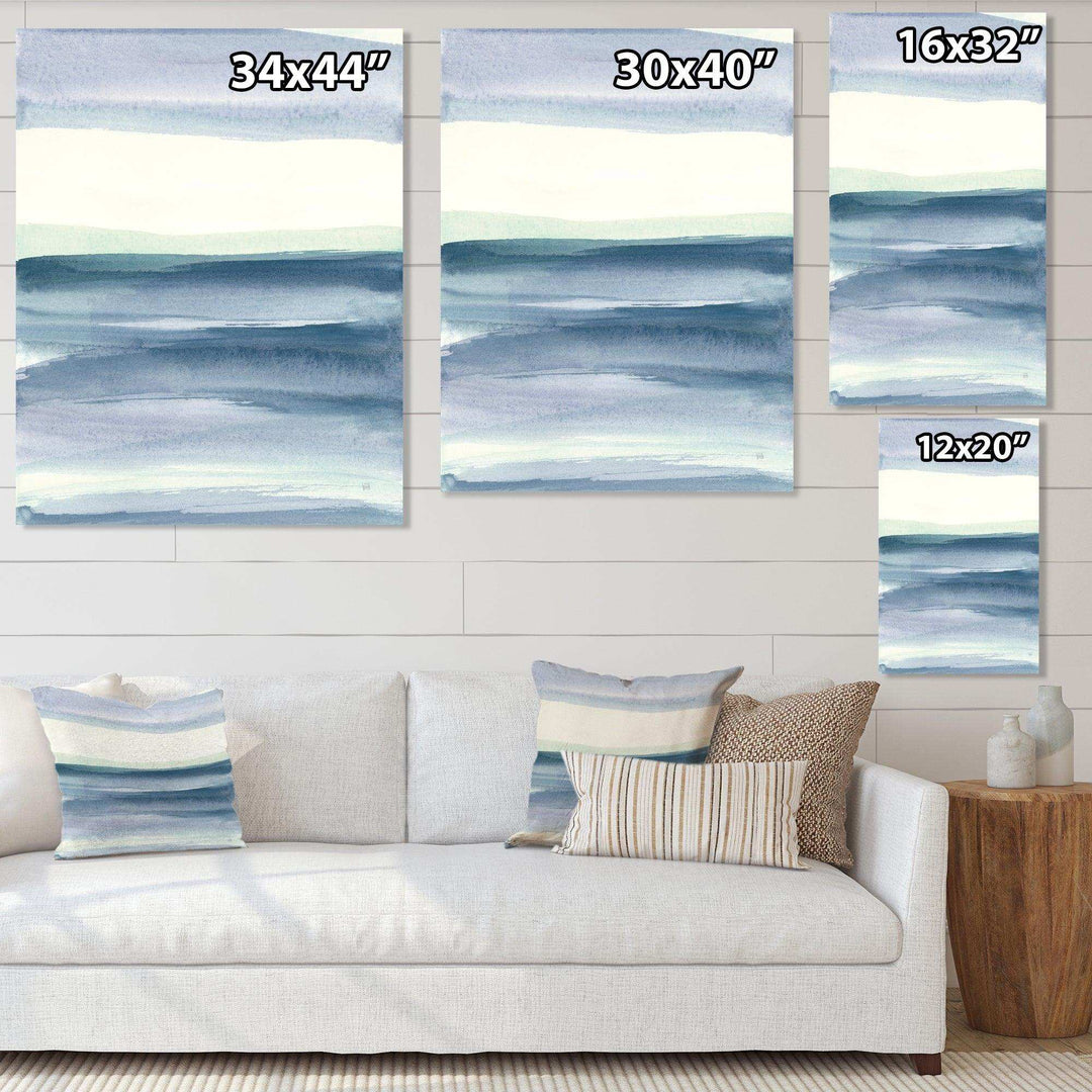 Mint Indigo Dawn I - Farmhouse Living Room Wall Decor