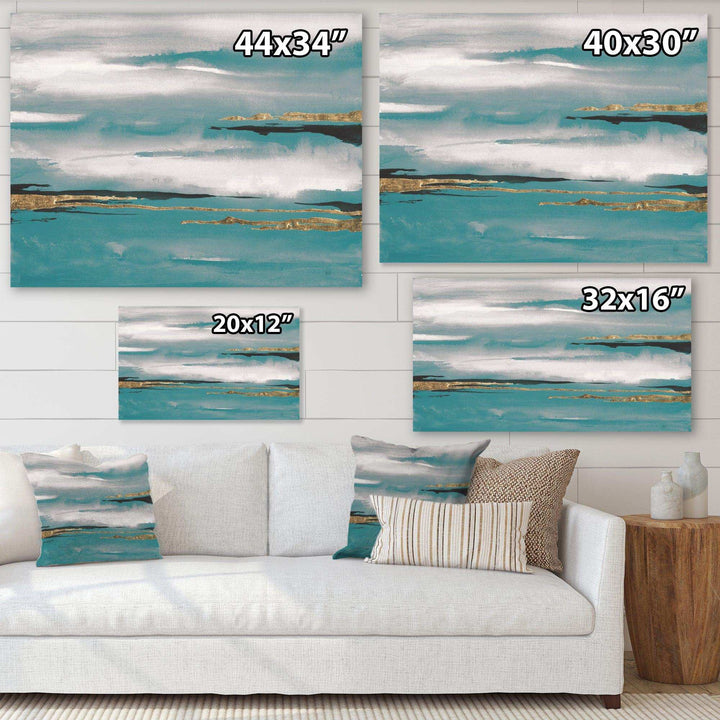 Glam Teal Watercolor II - Modern Canvas Wall Art