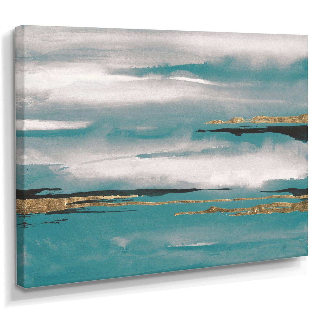 Glam Teal Watercolor II - Modern Canvas Wall Art