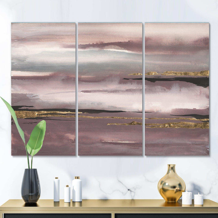 Painted Gold Stone - Abstract Multi-Panels Wall Art 3 Prints