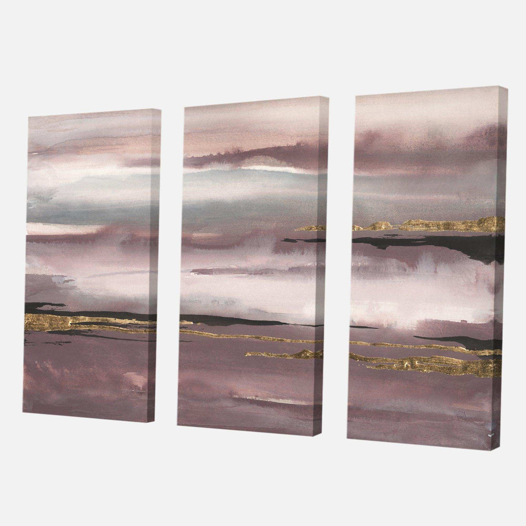 Painted Gold Stone - Abstract Multi-Panels Wall Art 3 Prints