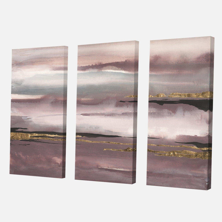 Painted Gold Stone - Abstract Multi-Panels Wall Art 3 Prints