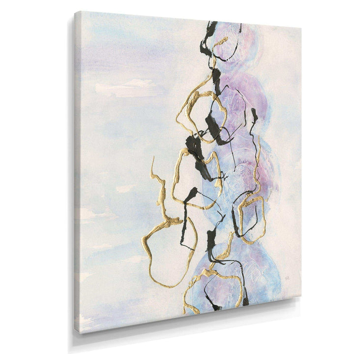 Gold Lines on Pastel I - Shabby Chic Bedroom Wall Art