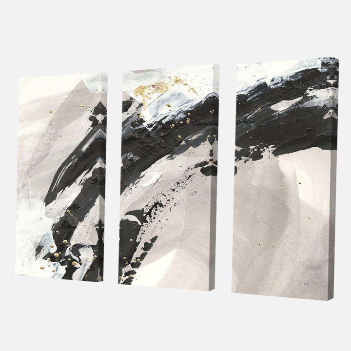 Glam Painted Arcs IV Transitional Premium Canvas Wall Art - 36x28 - 3 Panels