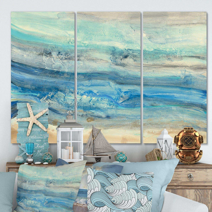 Ocean Mineral Waves - Beach Multi-Panels Wall Art 3 Prints