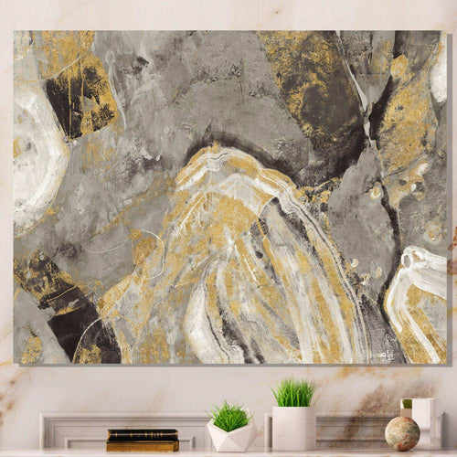 Painted Gold Stone - Cabin & Lodge Canvas Wall Art
