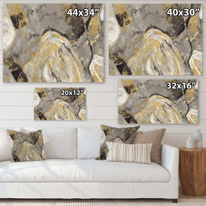 Painted Gold Stone - Cabin &amp; Lodge Canvas Wall Art