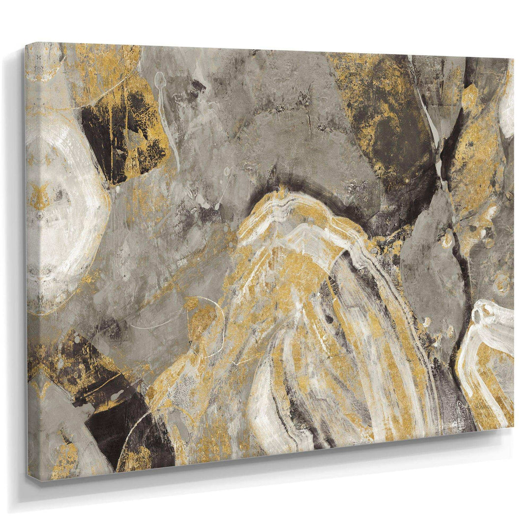 Painted Gold Stone - Cabin &amp; Lodge Canvas Wall Art