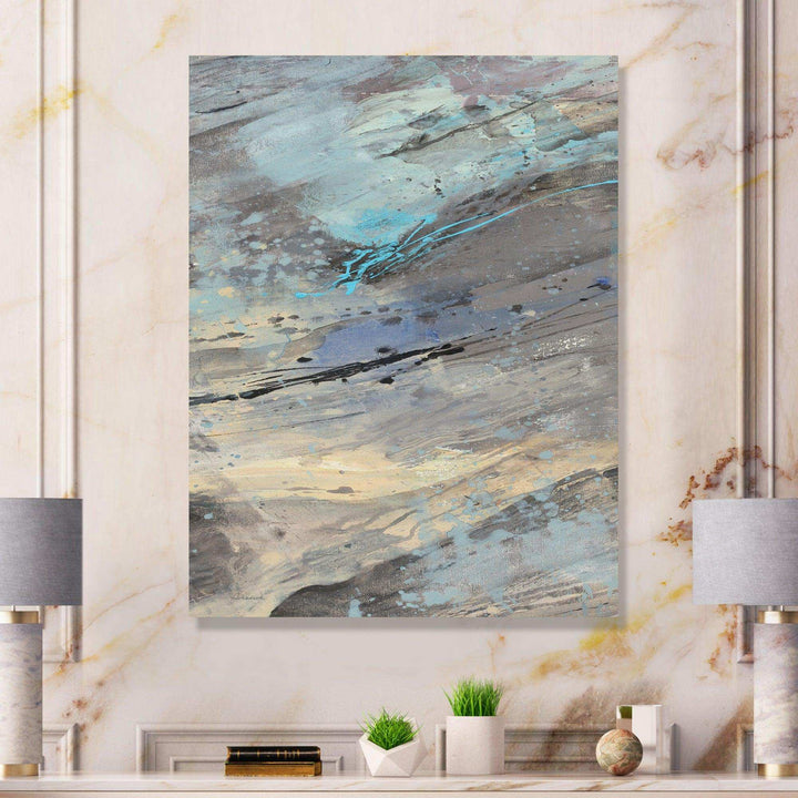 Rock Teal Panel I - Modern Living Room Wall Decor