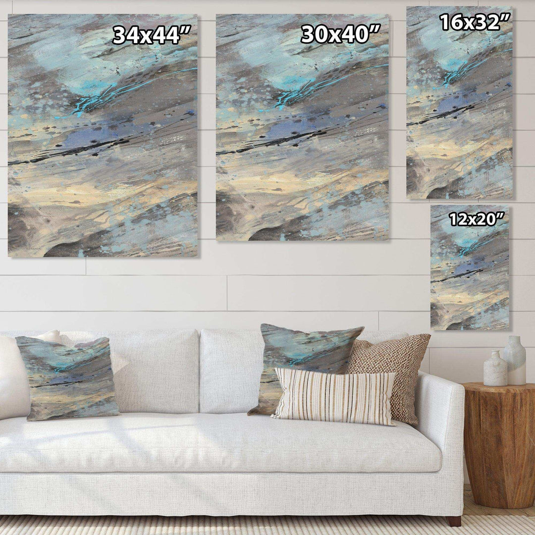 Rock Teal Panel I - Modern Living Room Wall Decor
