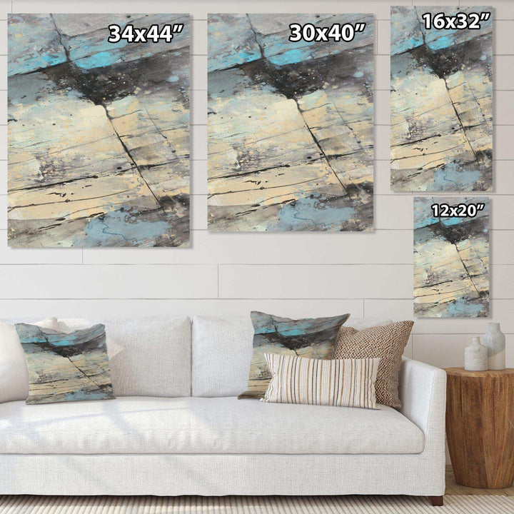 Rock Teal Panel II - Modern Wall Art Prints