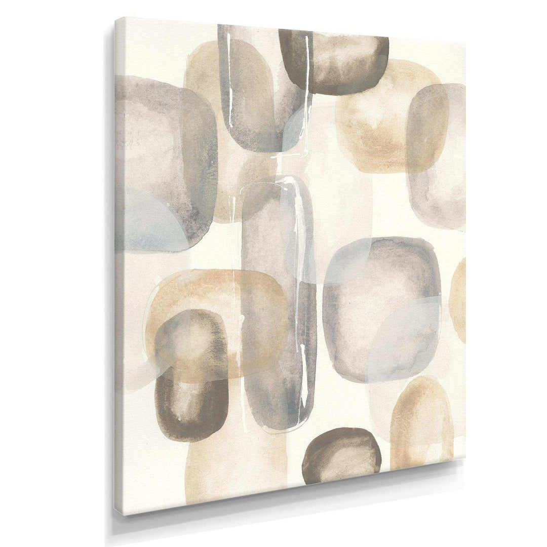 Neutral Oval Grey Stones I - Modern Canvas Wall Art