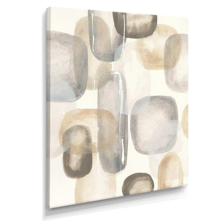 Neutral Oval Grey Stones I - Modern Canvas Wall Art