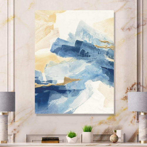 Metallic Gold Indigo II - Modern Living Room Wall Decor