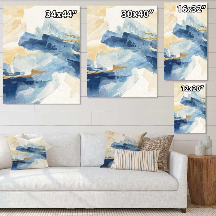 Metallic Gold Indigo II - Modern Living Room Wall Decor