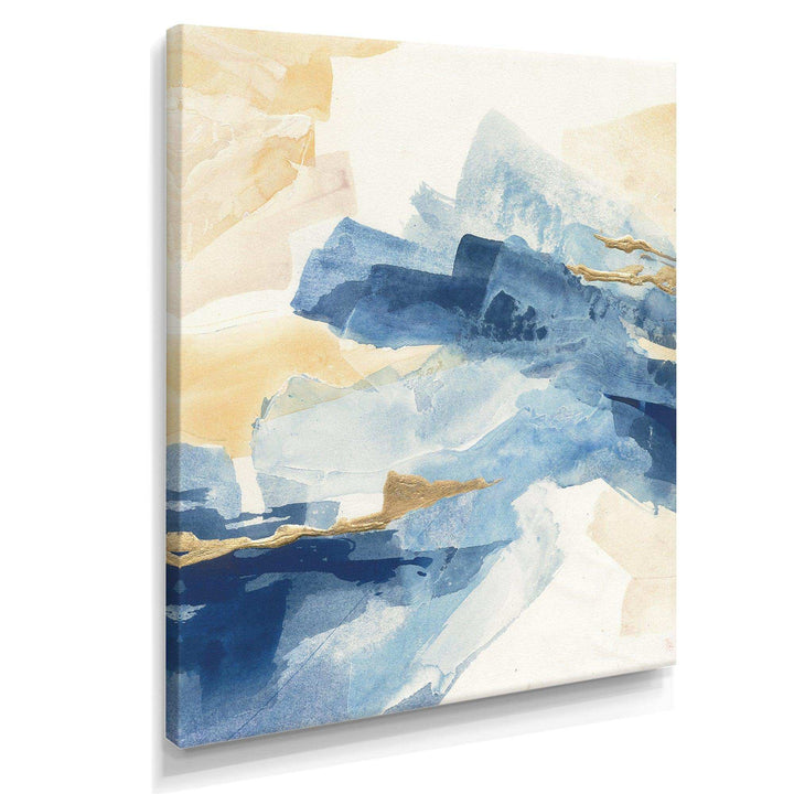 Metallic Gold Indigo II - Modern Living Room Wall Decor