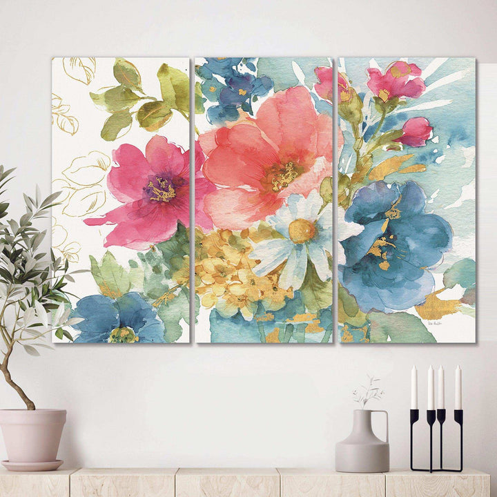 My French Garden - Floral Multi-Panels Wall Art 3 Prints
