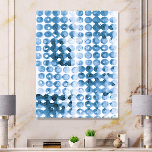 Indigo watercolor geometrical II - Mid-Century Modern Bedroom Wall Art