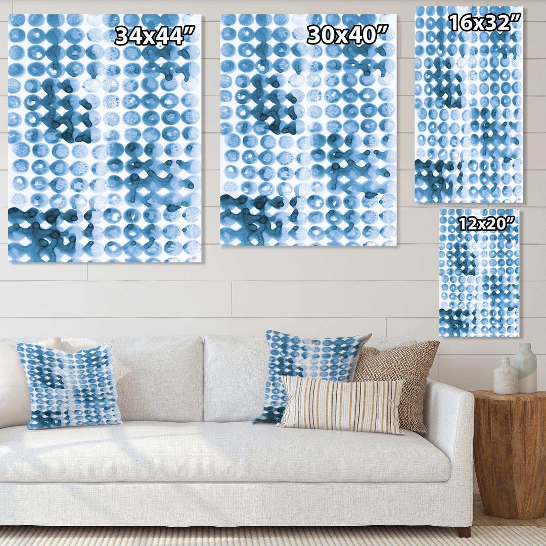 Indigo watercolor geometrical II - Mid-Century Modern Bedroom Wall Art