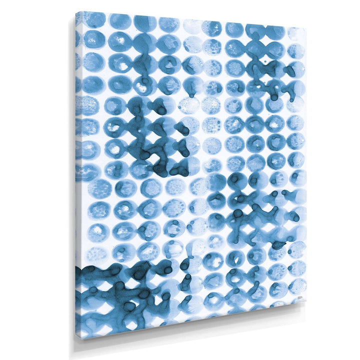 Indigo watercolor geometrical II - Mid-Century Modern Bedroom Wall Art
