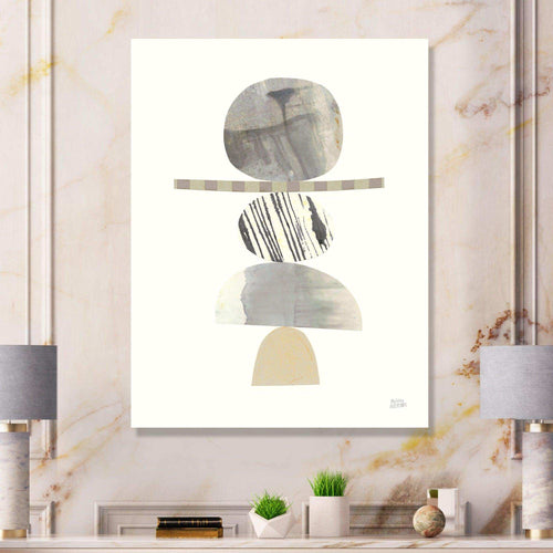 Geometric Balance Neutral I - Shabby Chic Living Room Wall Decor