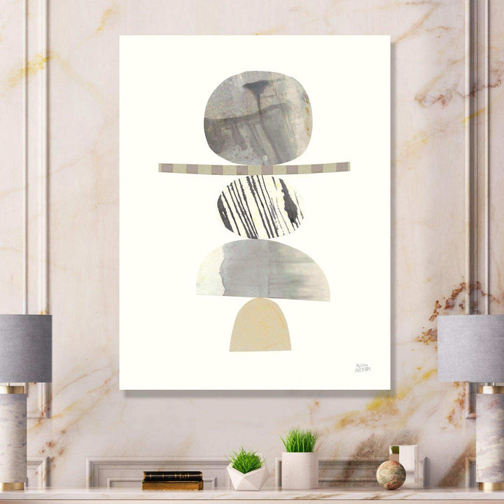 Geometric Balance Neutral I - Shabby Chic Living Room Wall Decor