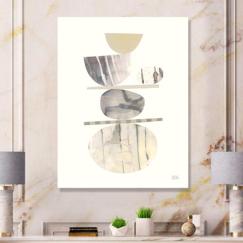 Geometric Balance Neutral II - Shabby Chic Bedroom Wall Art